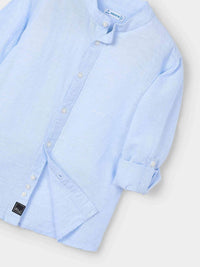 Camisa m/comp. gola padre lin Brisa (Celeste)  para Menino - Mayoral