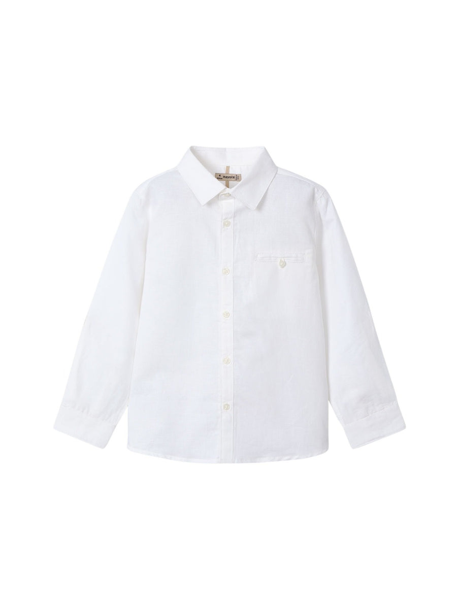 Camisa m/comp. linho Branco (Branco)  para Menino - Mayoral