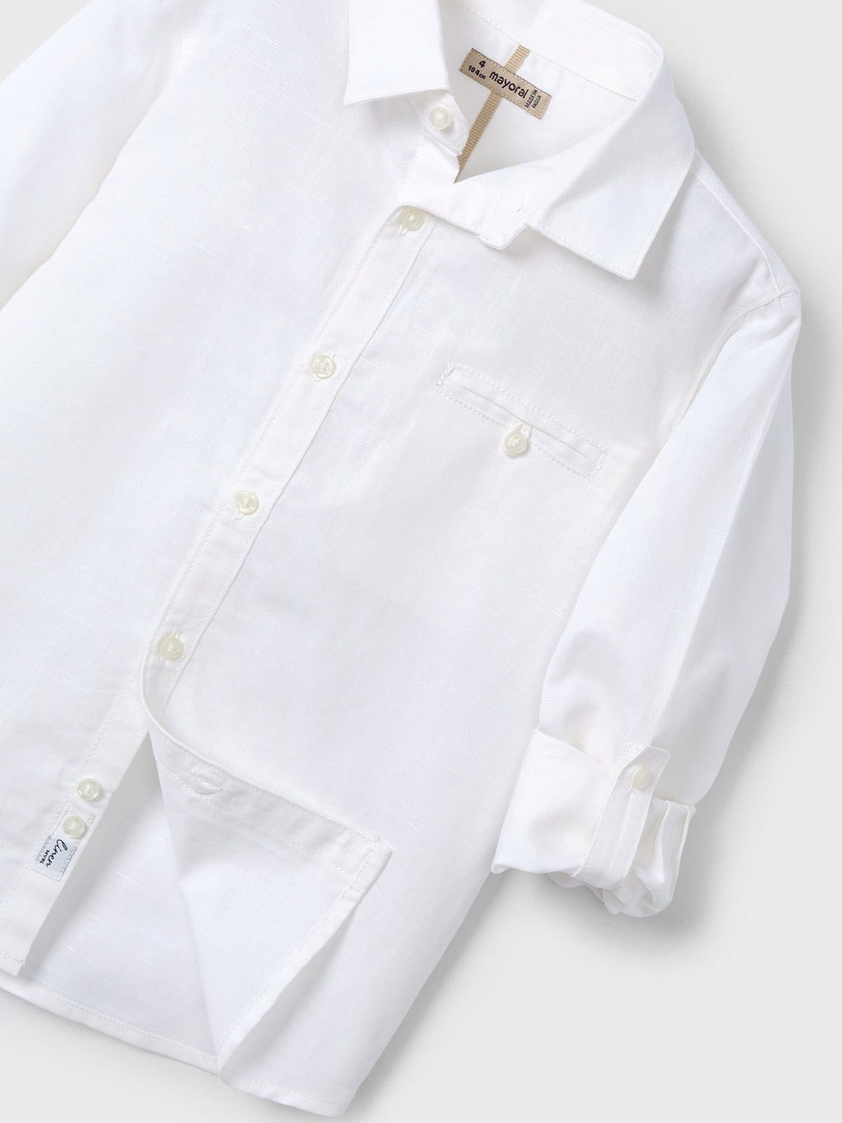 Camisa m/comp. linho Branco (Branco)  para Menino - Mayoral