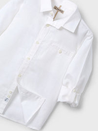 Camisa m/comp. linho Branco (Branco)  para Menino - Mayoral