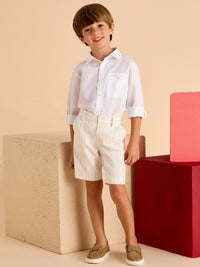 Camisa m/comp. linho Branco (Branco)  para Menino - Mayoral