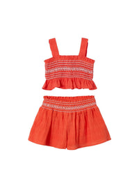 Conj. short Paprica (Vermelho)  para Menina - Mayoral
