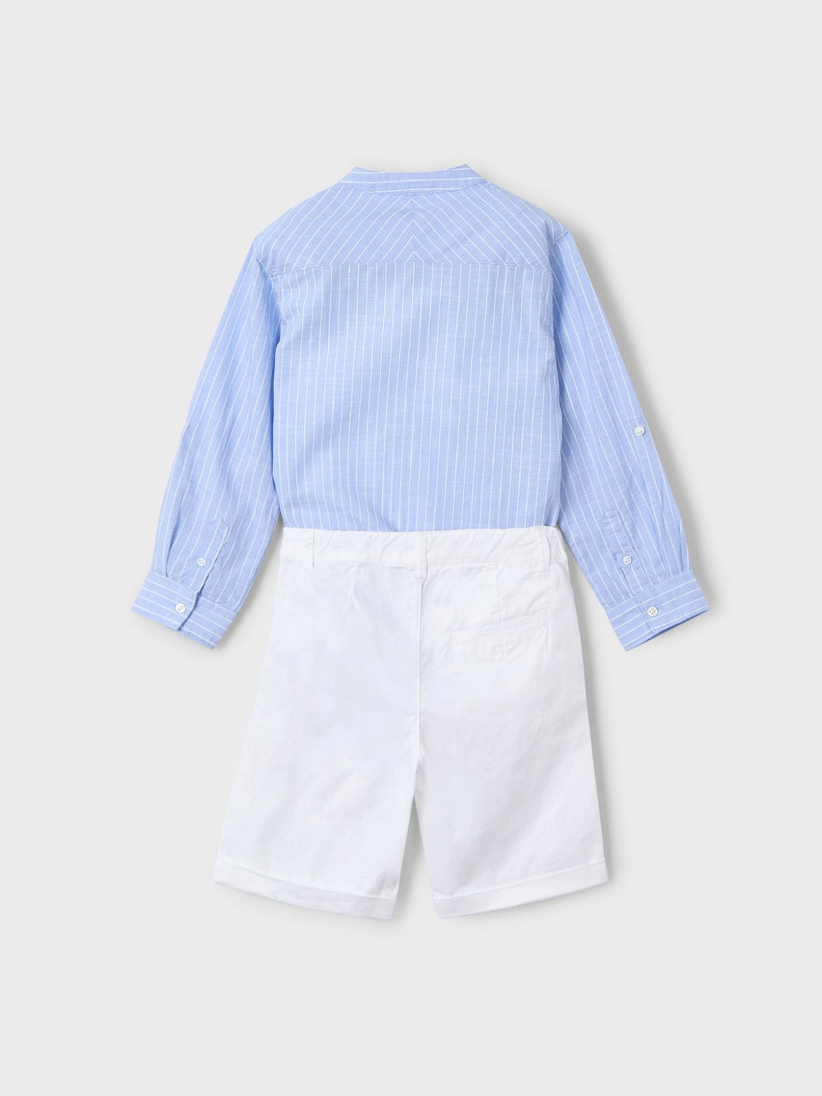 Conj. bermuda camisa m/comp. Bco-celest (Celeste)  para Menino - Mayoral
