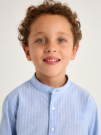 Conj. bermuda camisa m/comp. Bco-celest (Celeste)  para Menino - Mayoral