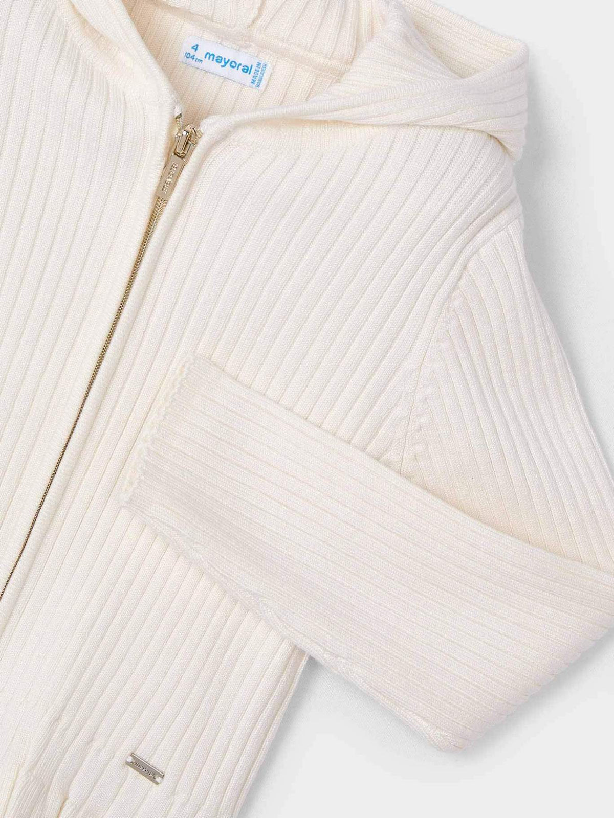 Casaco tricot canelado Osso (Creme / Pérola)  para Menina - Mayoral