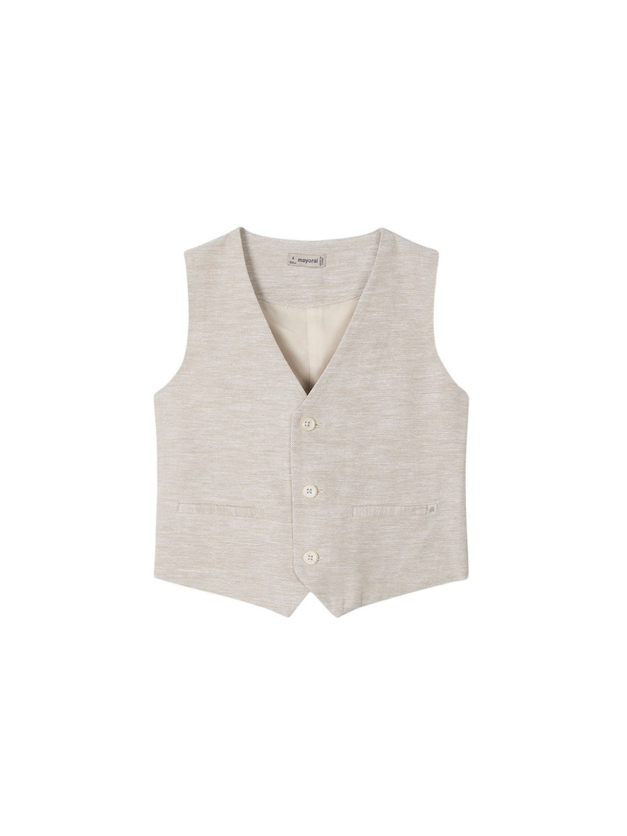 Colete linho suiting Areia (Bege)  para Menino - Mayoral