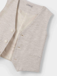 Colete linho suiting Areia (Bege)  para Menino - Mayoral