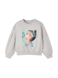 Sweat com complemento Cimento (Cinza)  para Menina - Mayoral