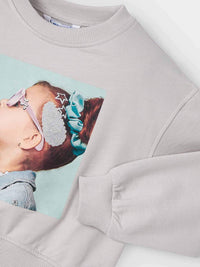 Sweat com complemento Cimento (Cinza)  para Menina - Mayoral