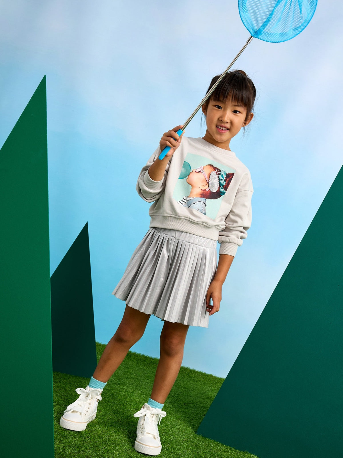 Sweat com complemento Cimento (Cinza)  para Menina - Mayoral