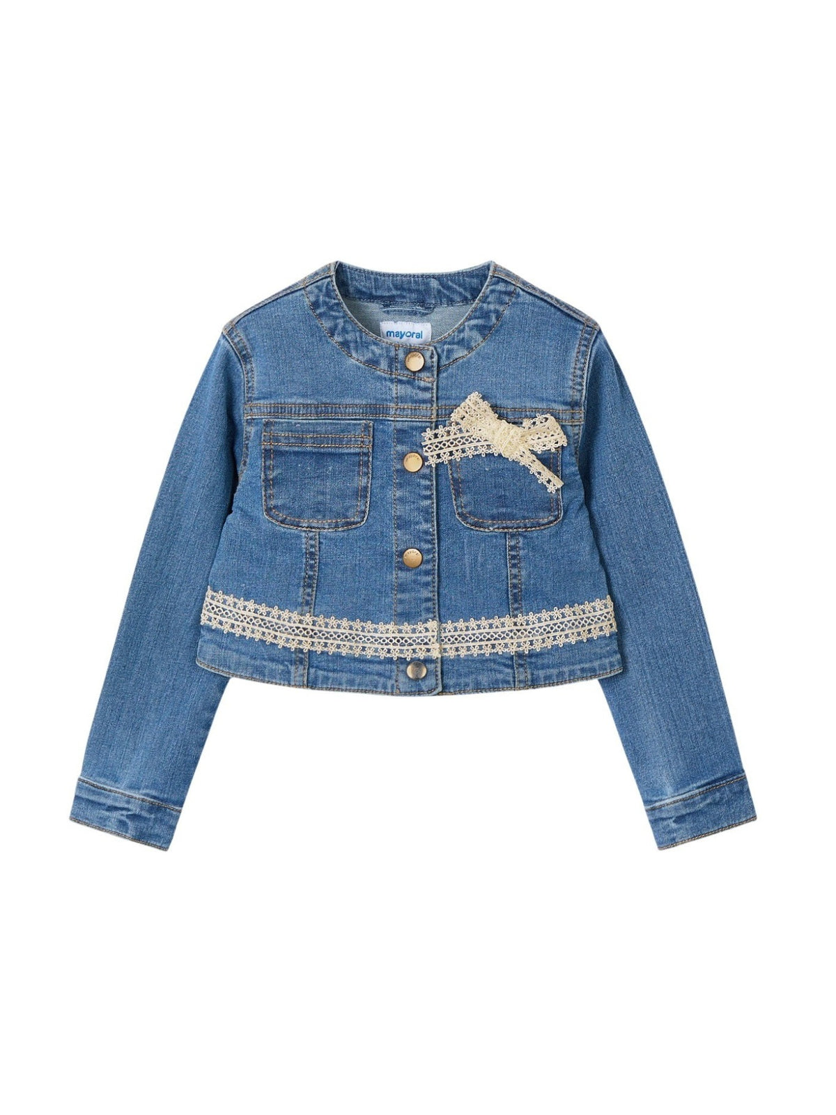 Blusão denim guipur Base (Ganga c/ Lavagem)  para Menina - Mayoral
