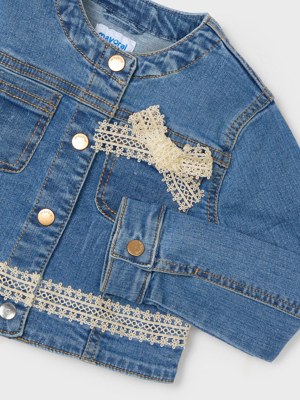 Blusão denim guipur Base (Ganga c/ Lavagem)  para Menina - Mayoral