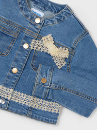 Blusão denim guipur Base (Ganga c/ Lavagem)  para Menina - Mayoral