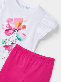 Conj. leggings flor Magenta (Magenta)  para Menina - Mayoral
