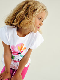 Conj. leggings flor Magenta (Magenta)  para Menina - Mayoral