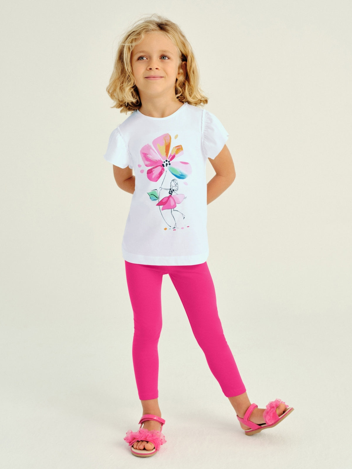 Conj. leggings flor Magenta (Magenta)  para Menina - Mayoral