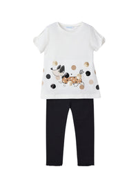 Conj. leggings Preto (Preto)  para Menina - Mayoral