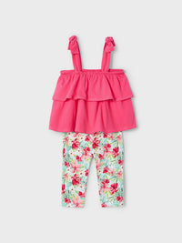 Conj. leggings estampado Peónia (Fúcsia)  para Menina - Mayoral