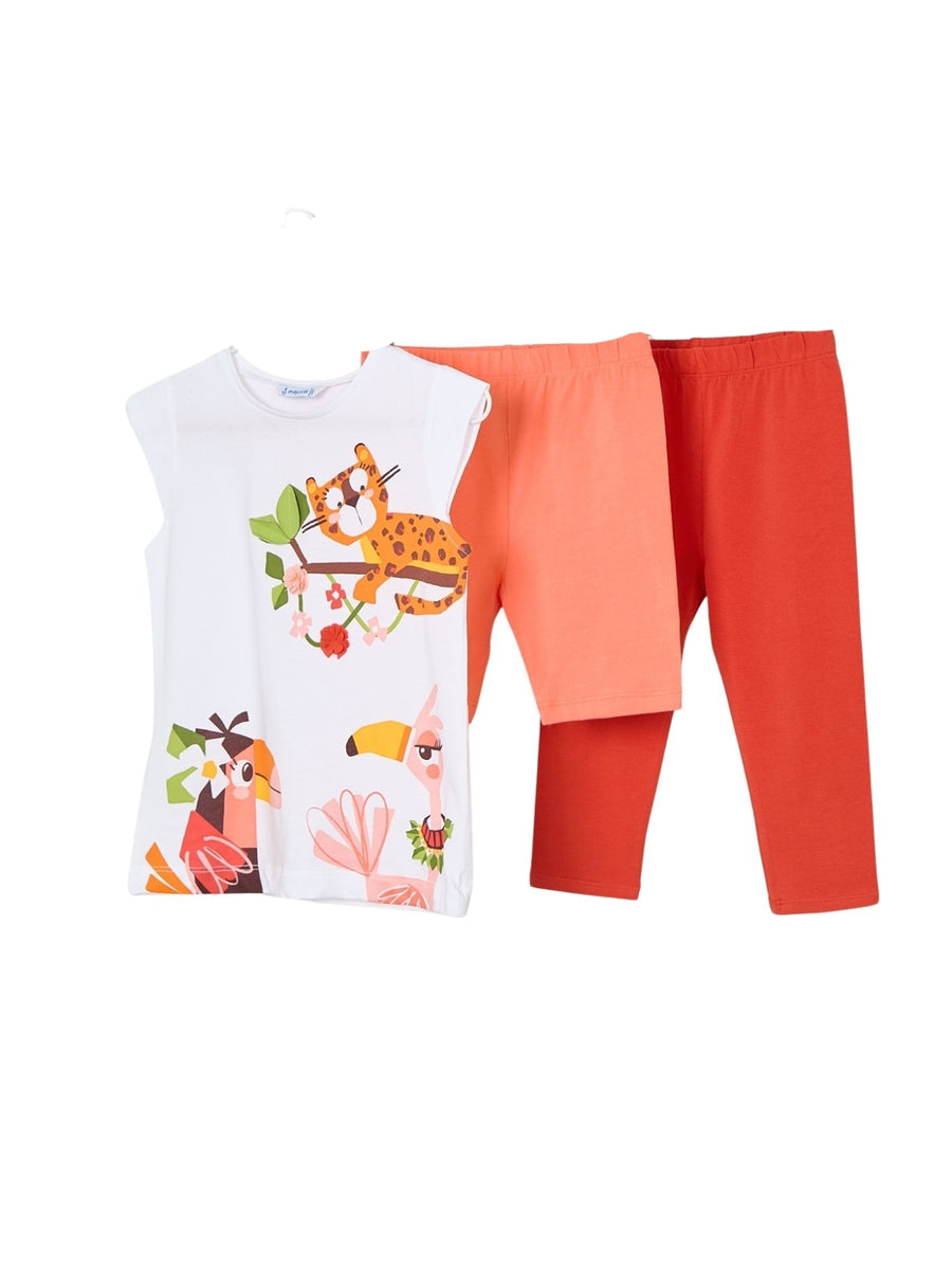 Conj. 2 leggings Paprica (Vermelho)  para Menina - Mayoral