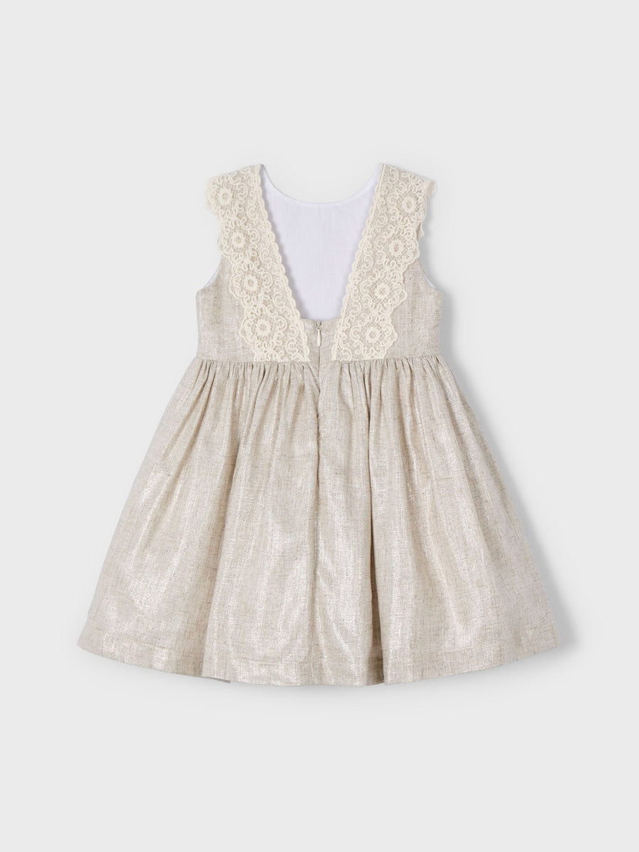 Vestido linho Linho (Bege)  para Menina - Mayoral
