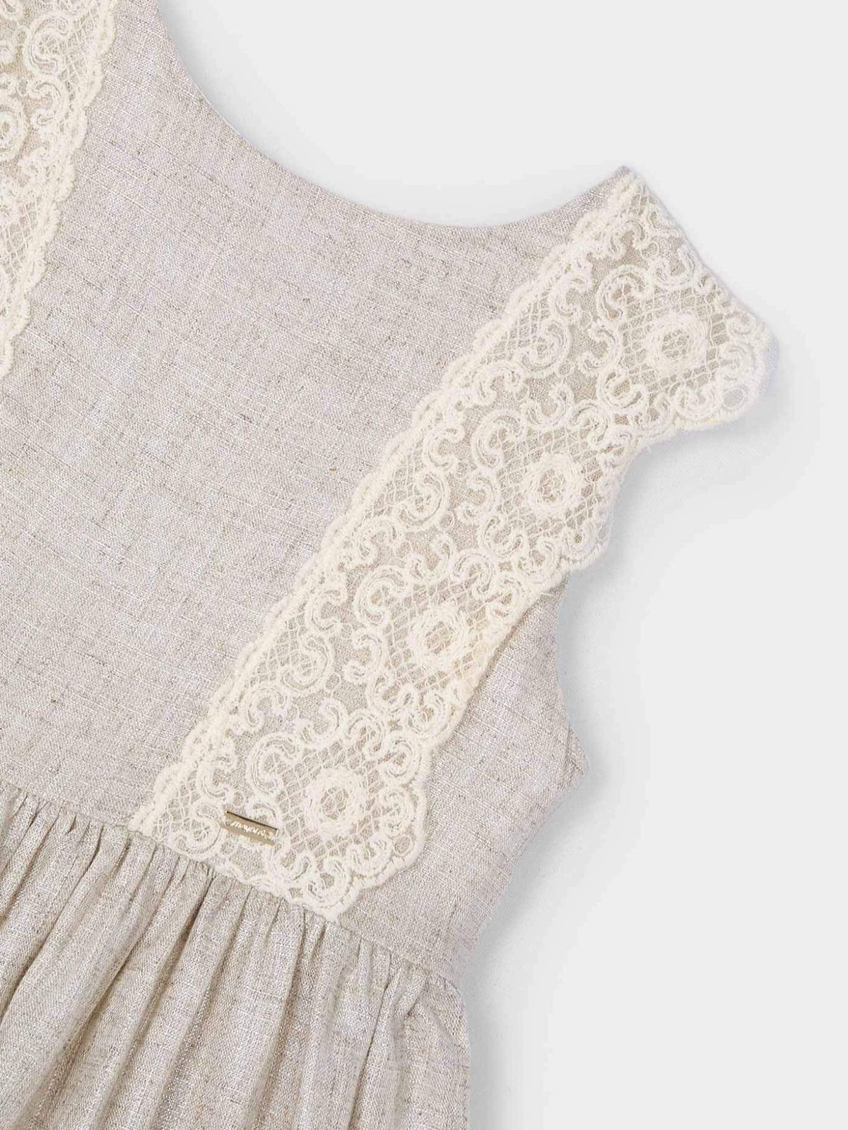 Vestido linho Linho (Bege)  para Menina - Mayoral