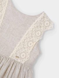 Vestido linho Linho (Bege)  para Menina - Mayoral