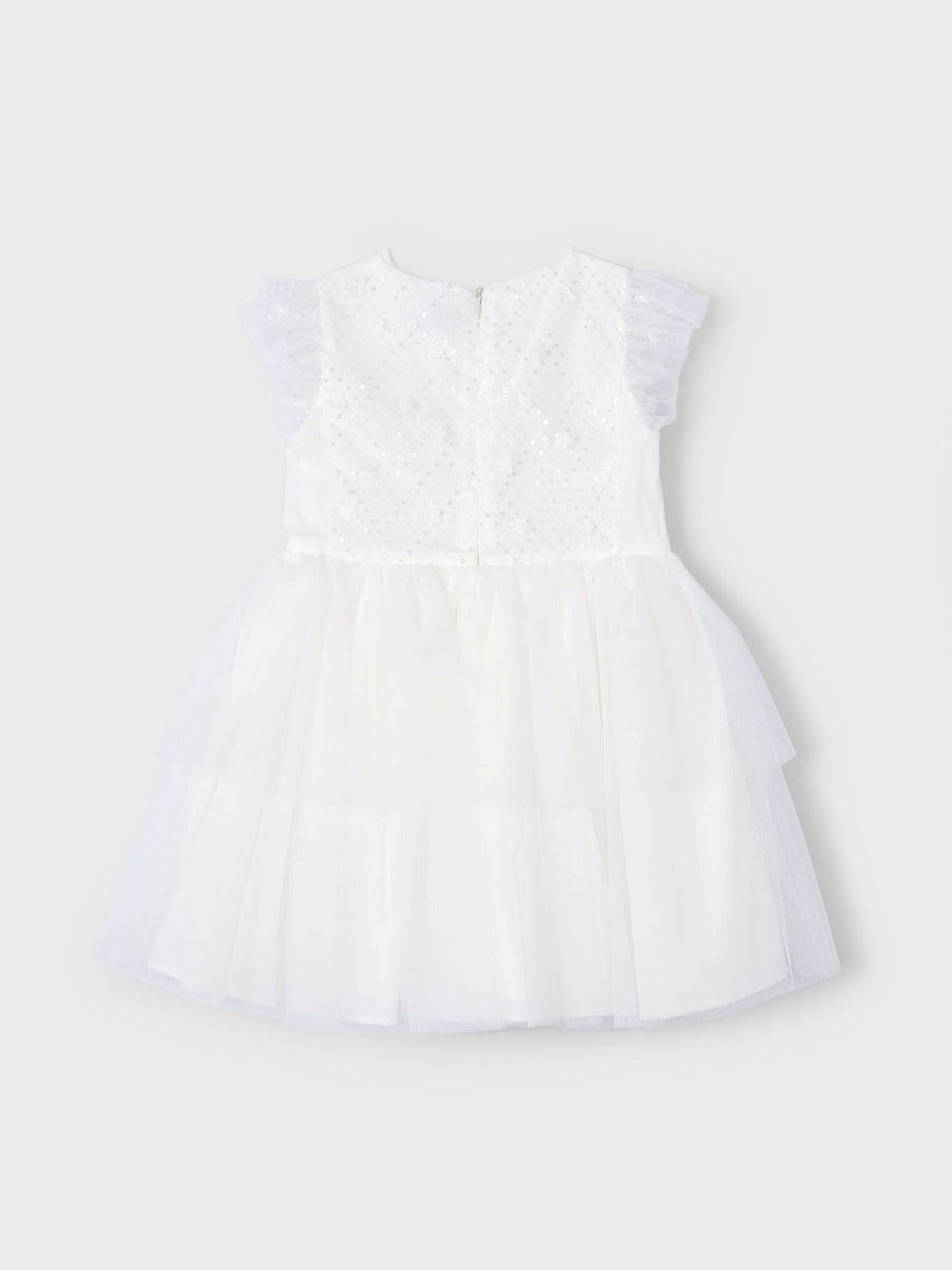 Vestido tule lantejoulas Crú (Creme / Pérola)  para Menina - Mayoral