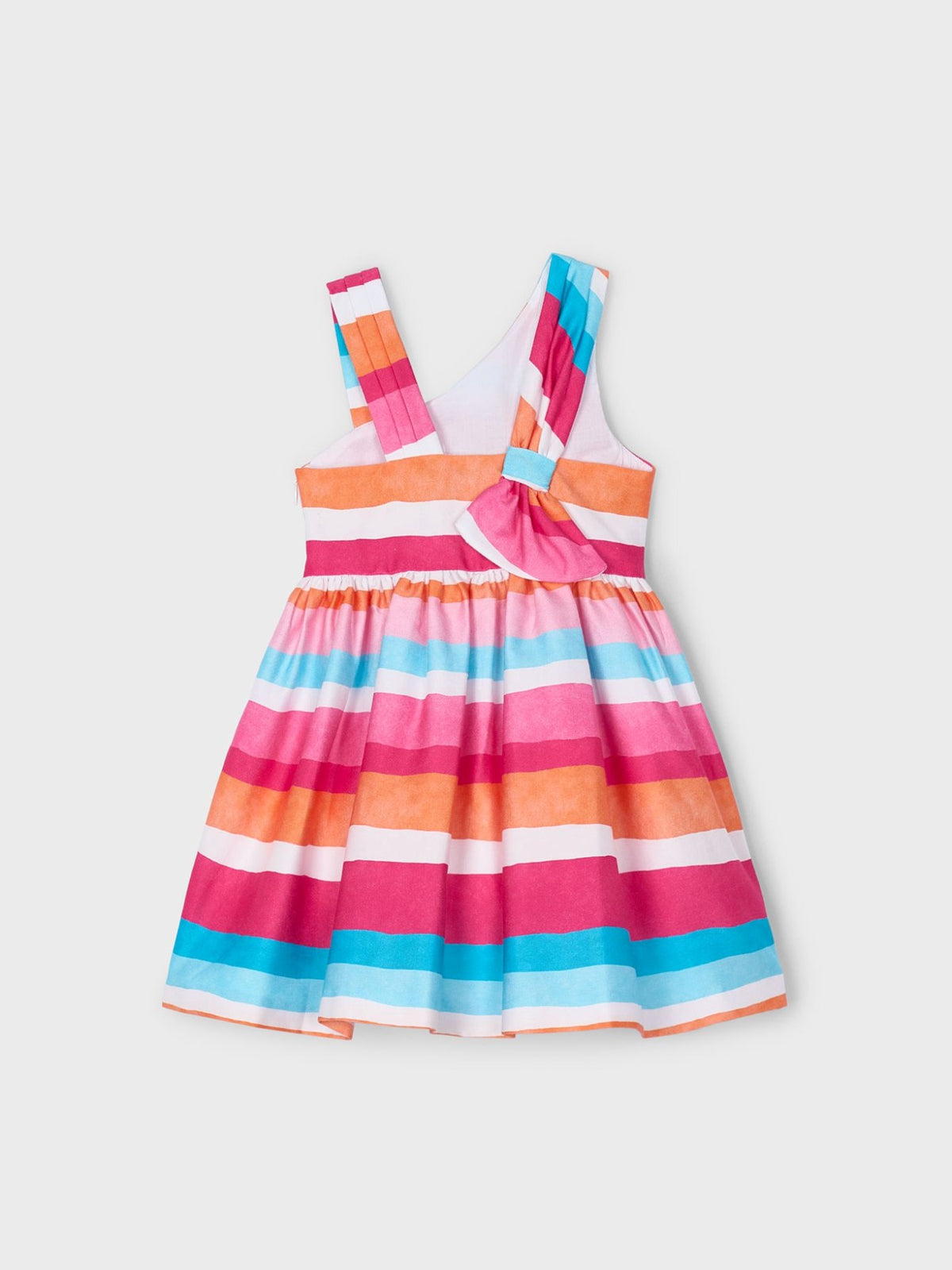 Vestido riscas c/laço Magenta (Magenta)  para Menina - Mayoral