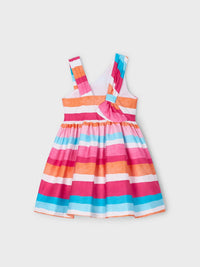 Vestido riscas c/laço Magenta (Magenta)  para Menina - Mayoral