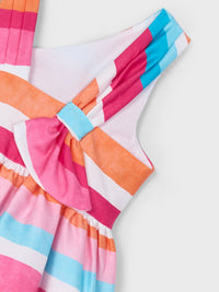Vestido riscas c/laço Magenta (Magenta)  para Menina - Mayoral