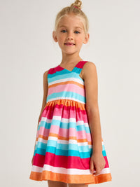 Vestido riscas c/laço Magenta (Magenta)  para Menina - Mayoral