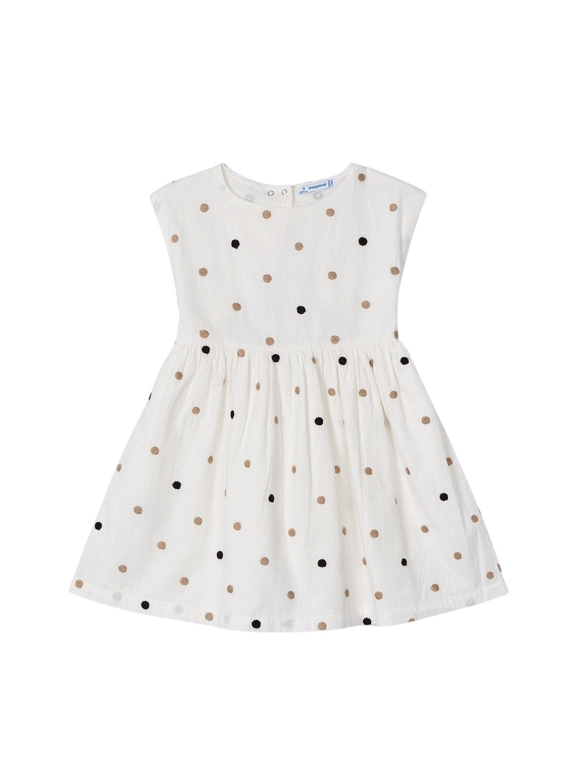 Vestido c/ bordados Crú-canela (Bege)  para Menina - Mayoral