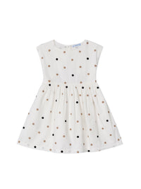 Vestido c/ bordados Crú-canela (Bege)  para Menina - Mayoral