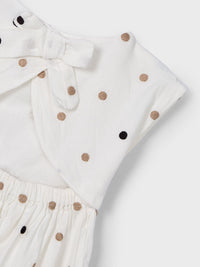 Vestido c/ bordados Crú-canela (Bege)  para Menina - Mayoral