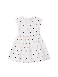 Vestido c/ bordados Crú-marinh (Marinho)  para Menina - Mayoral