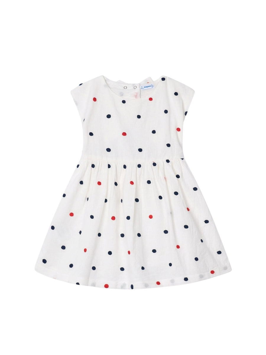 Vestido c/ bordados Crú-marinh (Marinho)  para Menina - Mayoral