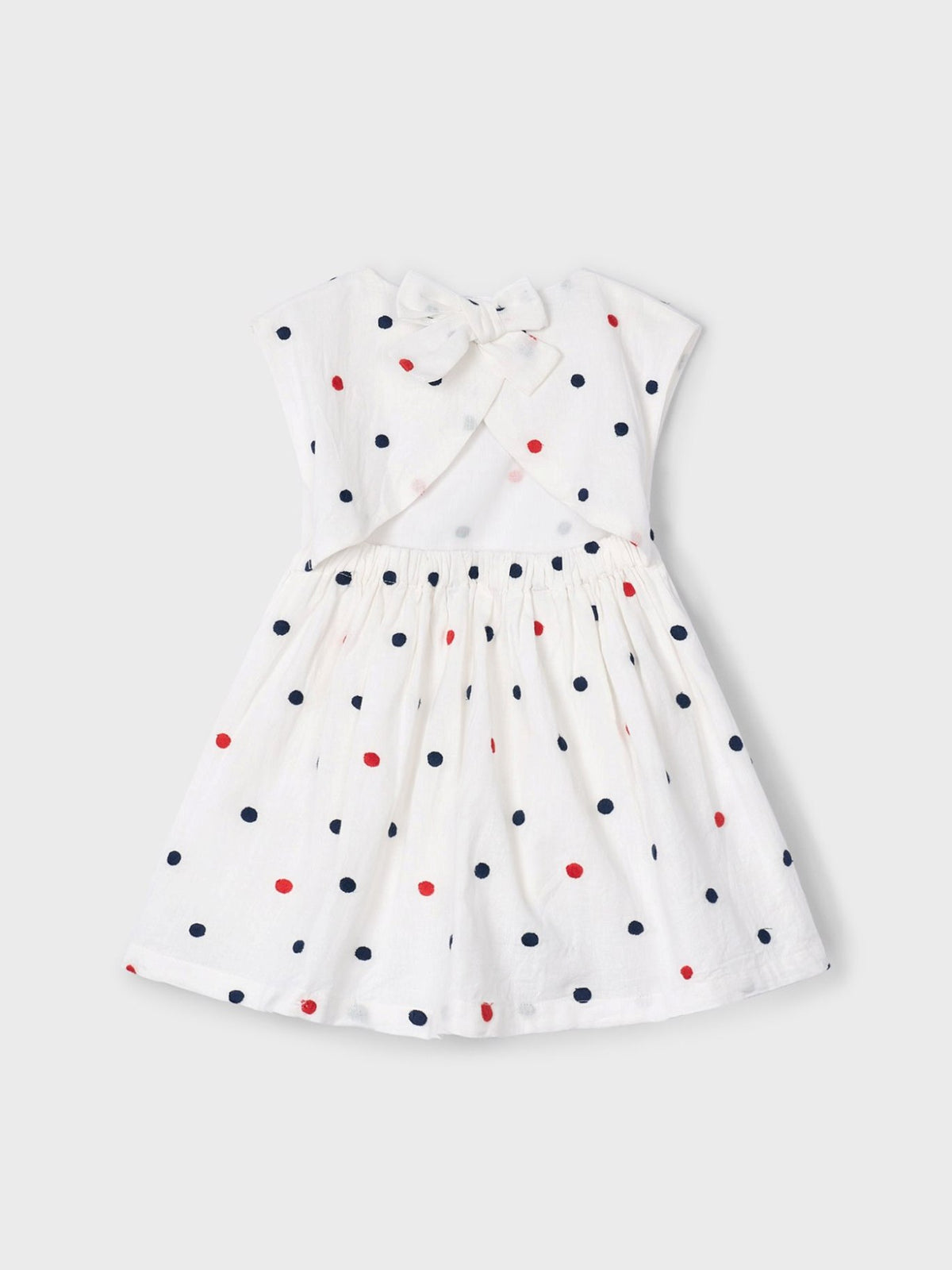 Vestido c/ bordados Crú-marinh (Marinho)  para Menina - Mayoral