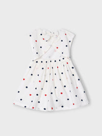 Vestido c/ bordados Crú-marinh (Marinho)  para Menina - Mayoral