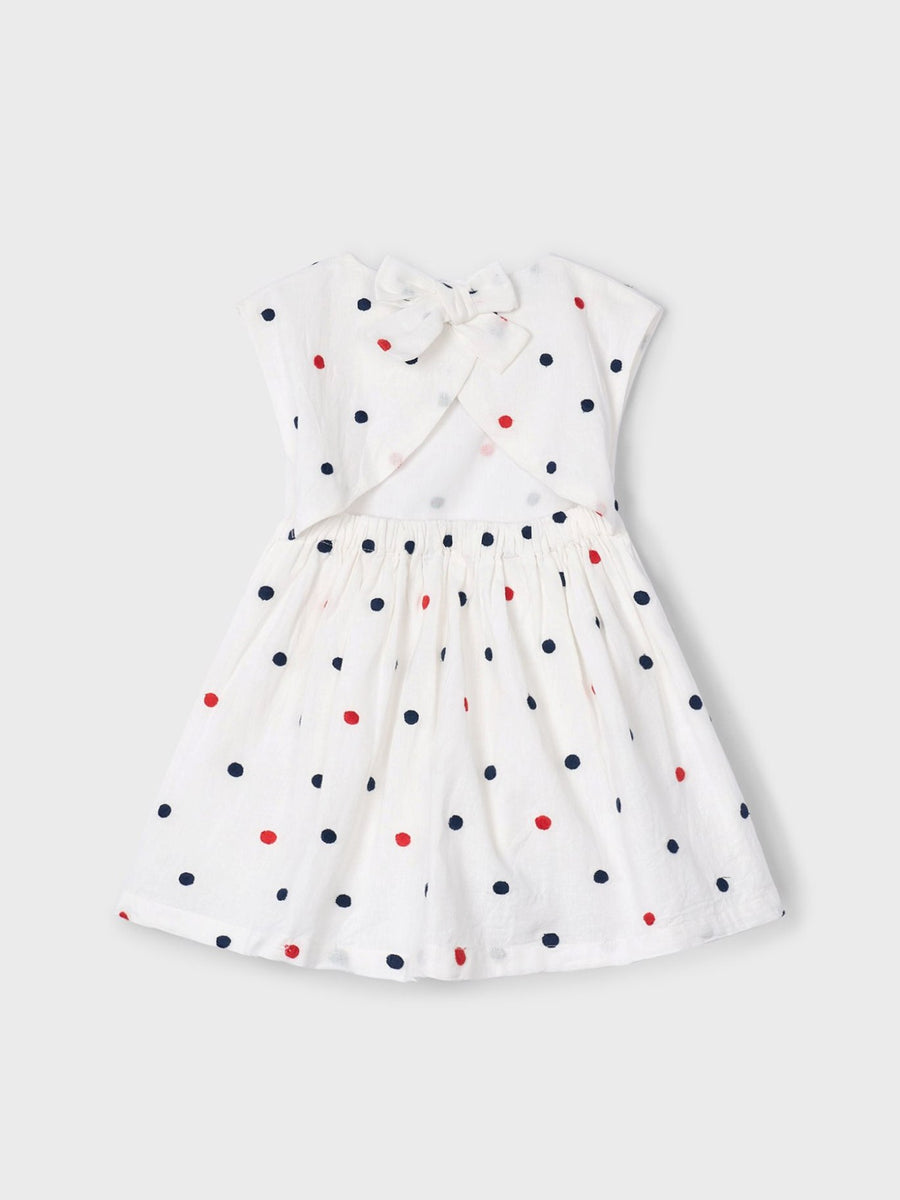 Vestido c/ bordados Crú-marinh (Marinho)  para Menina - Mayoral