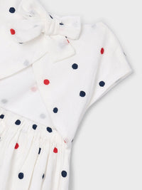 Vestido c/ bordados Crú-marinh (Marinho)  para Menina - Mayoral