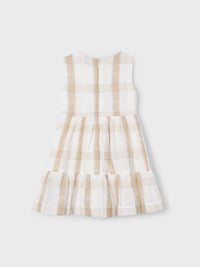 Vestido xadrez linho Canela (Bege)  para Menina - Mayoral
