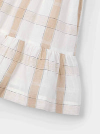 Vestido xadrez linho Canela (Bege)  para Menina - Mayoral