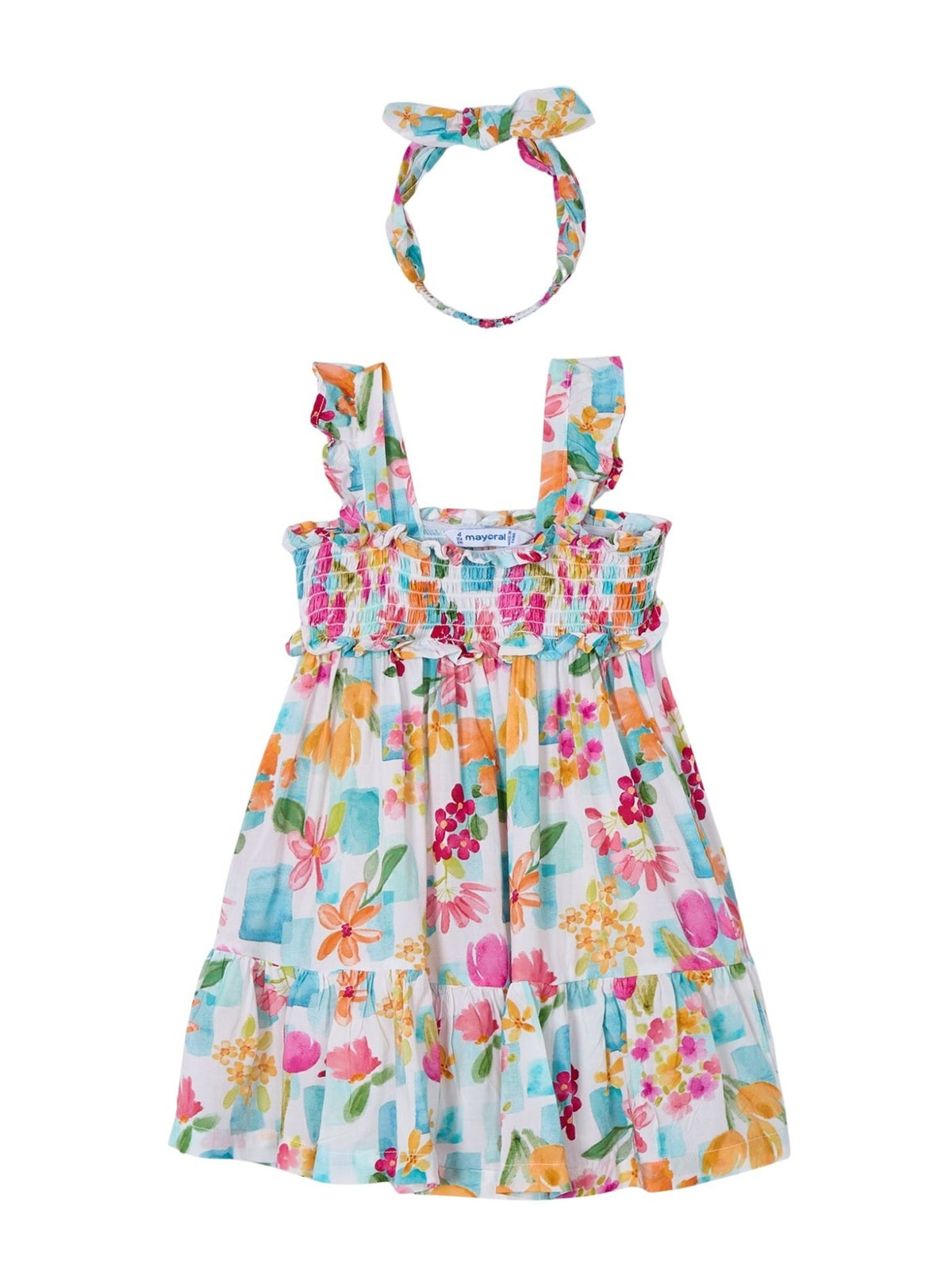 Vestido estampado Verde (Verde)  para Menina - Mayoral