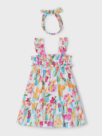 Vestido estampado Verde (Verde)  para Menina - Mayoral