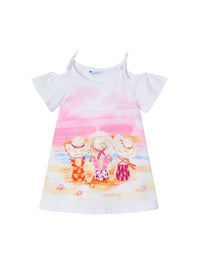 Vestido aplicações Branco (Branco)  para Menina - Mayoral