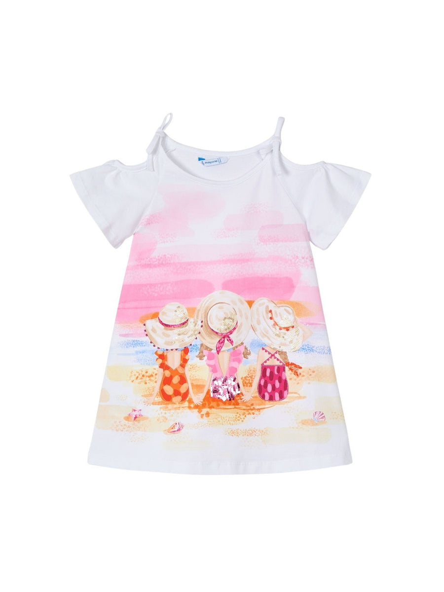 Vestido aplicações Branco (Branco)  para Menina - Mayoral