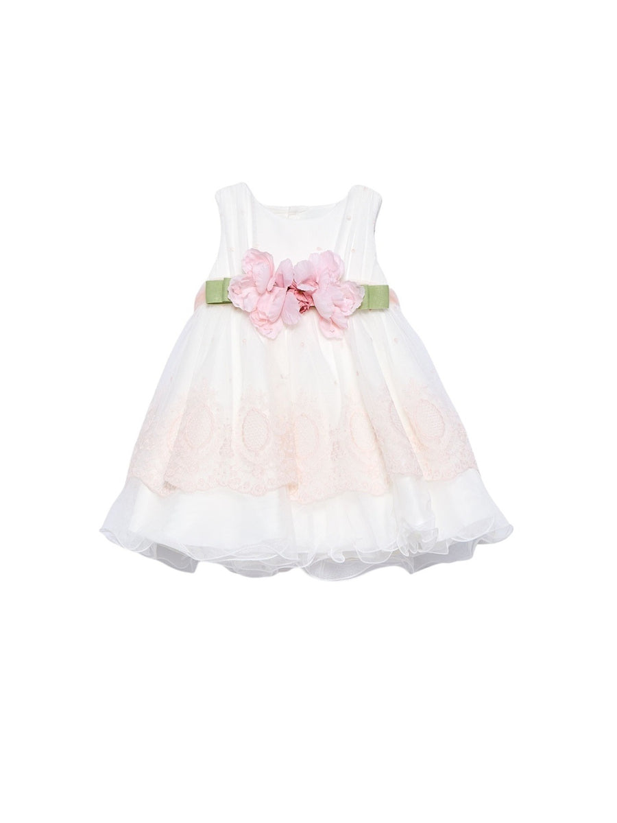 Vestido tul bordado Nata-peoni (Rosa Bébé)  para Bebé Menina - Abel & Lula