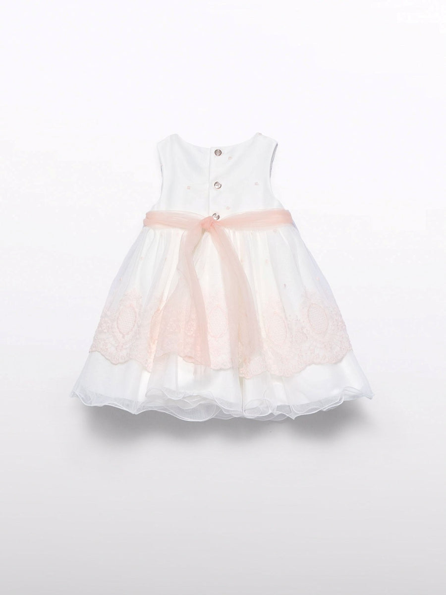 Vestido tul bordado Nata-peoni (Rosa Bébé)  para Bebé Menina - Abel & Lula