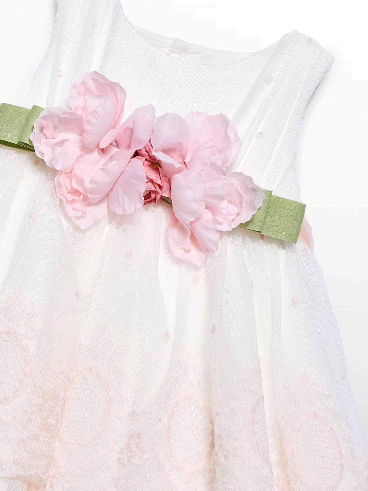 Vestido tul bordado Nata-peoni (Rosa Bébé)  para Bebé Menina - Abel & Lula