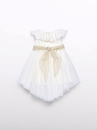 Vestido tule plumeti Nata (Creme / Pérola)  para Bebé Menina - Abel & Lula